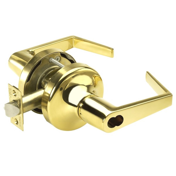 Yale Grade 2 Storeroom/Closet Cylindrical Lock, Augusta Lever, LFIC 6-Pin Less Core, Bright Brass Finish, AU5305LN ICLC 605 - main